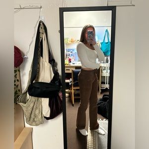 Brown American Eagle Corduroy Flared Pants